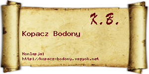 Kopacz Bodony névjegykártya